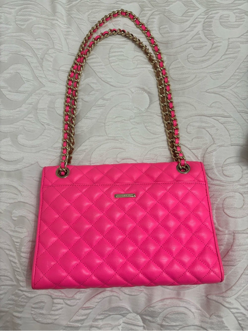 EUC Rebecca Minkoff Limited Edition Quilted Affair Bag in Neon Pink (Large Size) - Picture 12 of 14